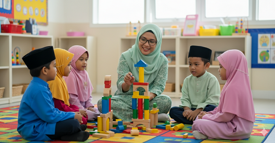 Siswi TK bermain